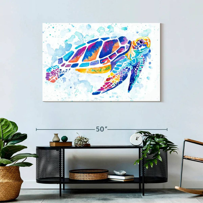 Brampt Vibrant Sea Turtle, 30" H x 45" W