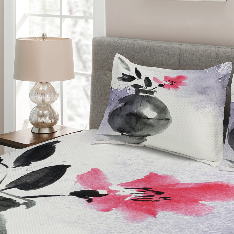 Floral Farmhouse / Country Polyester Coverlet, King Bedspread + 2 Shams