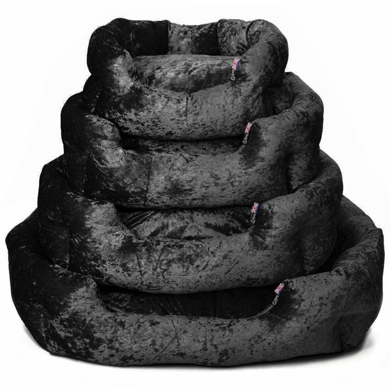 Arlott Polyester Pet Bed, Black, Medium (65cm W x 50cm D x 23cm H)
