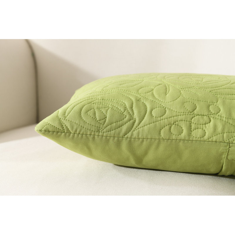 Embroidered Indoor/Outdoor Pillow Cover, Green