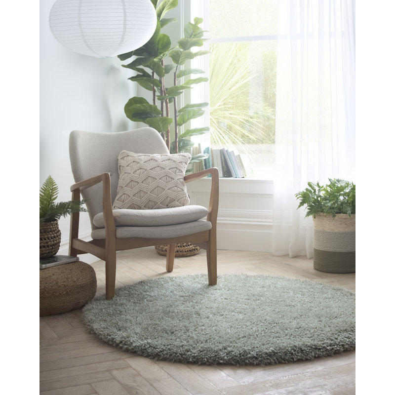 Benan Solid Colour Hand Tufted Area Rug, Round 133cm