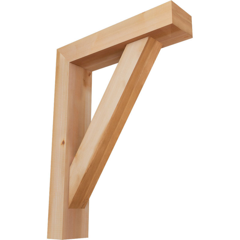 Traditional Block Bracket with Offset Brace, 32 x 24, 5 1/2"W Western Red Cedar (Smooth)