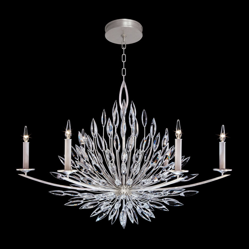 Lily Buds 6 - Light Chandelier, Gold, 35" H x 48" W x 25" D