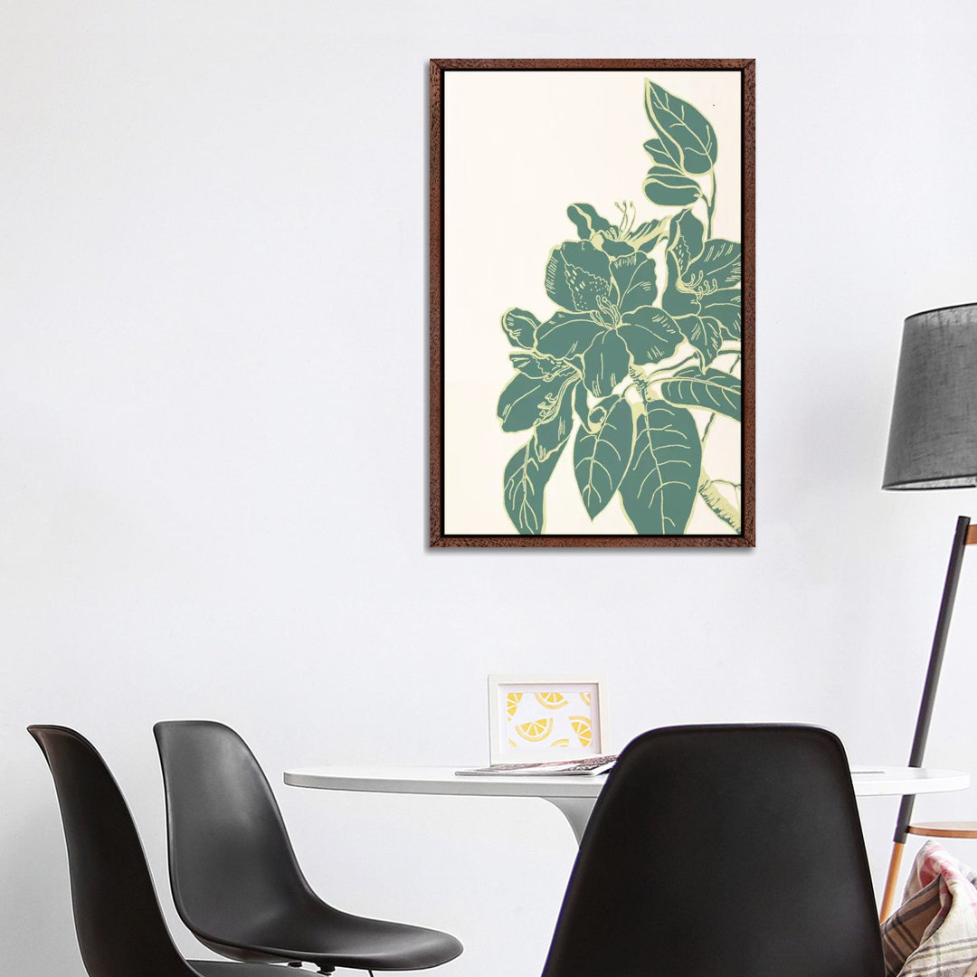 Flower & Leaves (Green) von 5by5collective - Galerie-verpackte Leinwand Giclée auf Leinwand