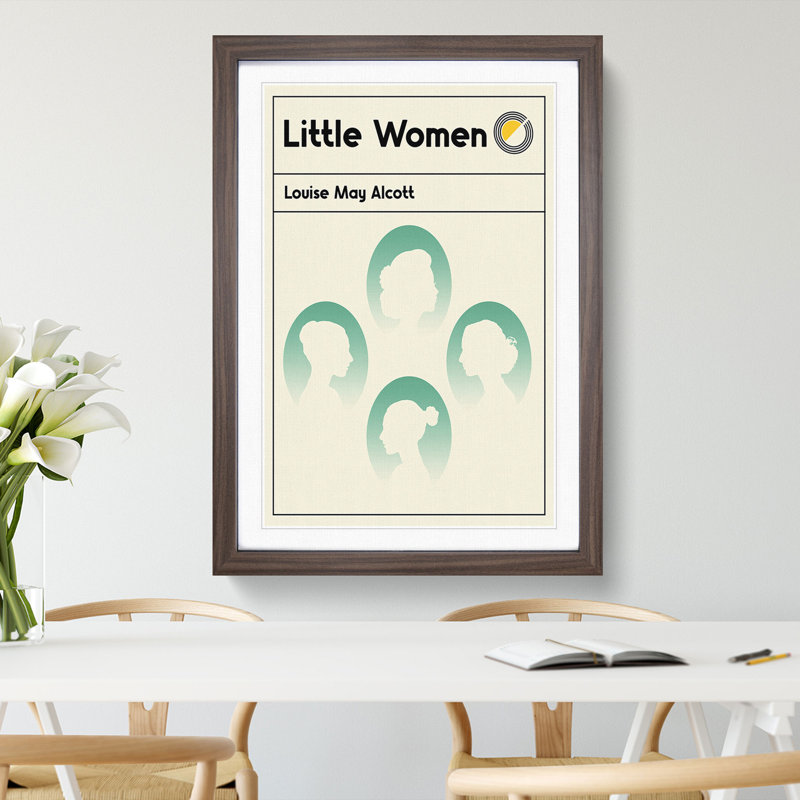 Book Cover Little Women Louise May Alcott - Picture Frame Graphic Art, Walnut, 48cm H x 36cm W x 2cm D