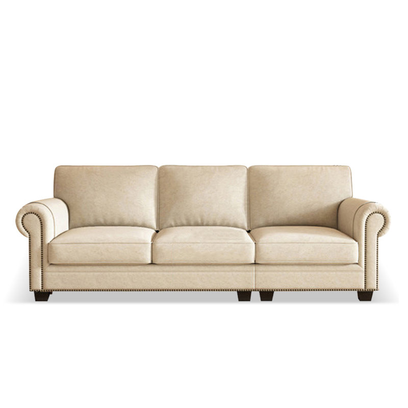 Causeuse-coussin modulaire en lin de coton blanc, H 35,83 po x l 94,49 po x P 37,8 po