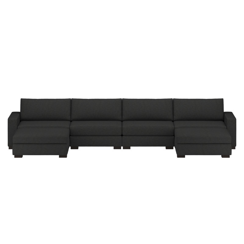 Seda Upholstered Sectional Symmetrical, Charcoal Revolution®, Front Hand