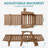 Outdoor Wood Texture Pool Reclining Lounge Chaise  With Wheels & Cup Holder (Set of 2)-1081756956