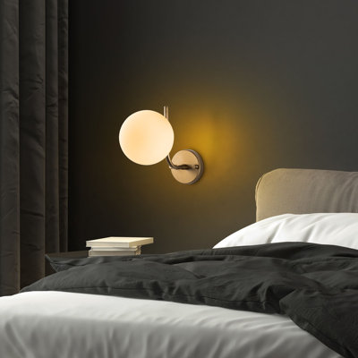 Elegant Wall Lamp, Gold Finish, Metal Body with Glass Cap, 5.9 x 11.4 x 9.1 inches | E14 Socket, Max 40W (Bulb Not Included) | Stylish Lighting for Living Room, Bedroom & Hallway, IP20 Rated