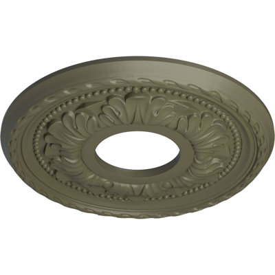 Endurathane Palmetto Ceiling Medallion, 11 3/8"OD x 3 5/8"ID x 7/8"P (Fits Canopies up to 4 1/2"), Hand-Painted Spartan Stone Finish