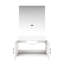 Meuble-lavabo blanc brillant avec surface en marbre et 36 po Miroir à DEL - fermeture en douceur, longue durée, compartiment spacieux avec-130431025