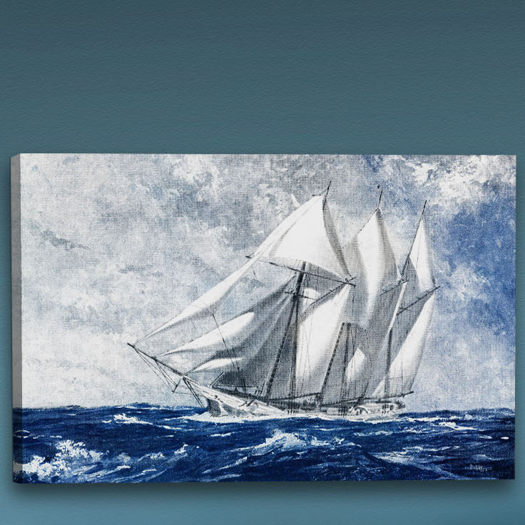 « saccadé sea », reproduction d’art sur toile tendue, H 30 po x l 45 po x P 1,5 po