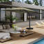 Parasol de patio en porte-à-faux rotatif 10 pi x 13 pi 360 ° avec base-1401862540