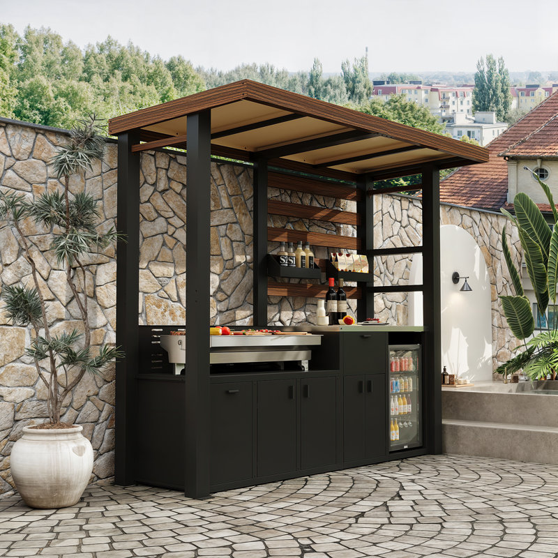 Fusion Flame Galvanized Steel Covered Outdoor Kitchen