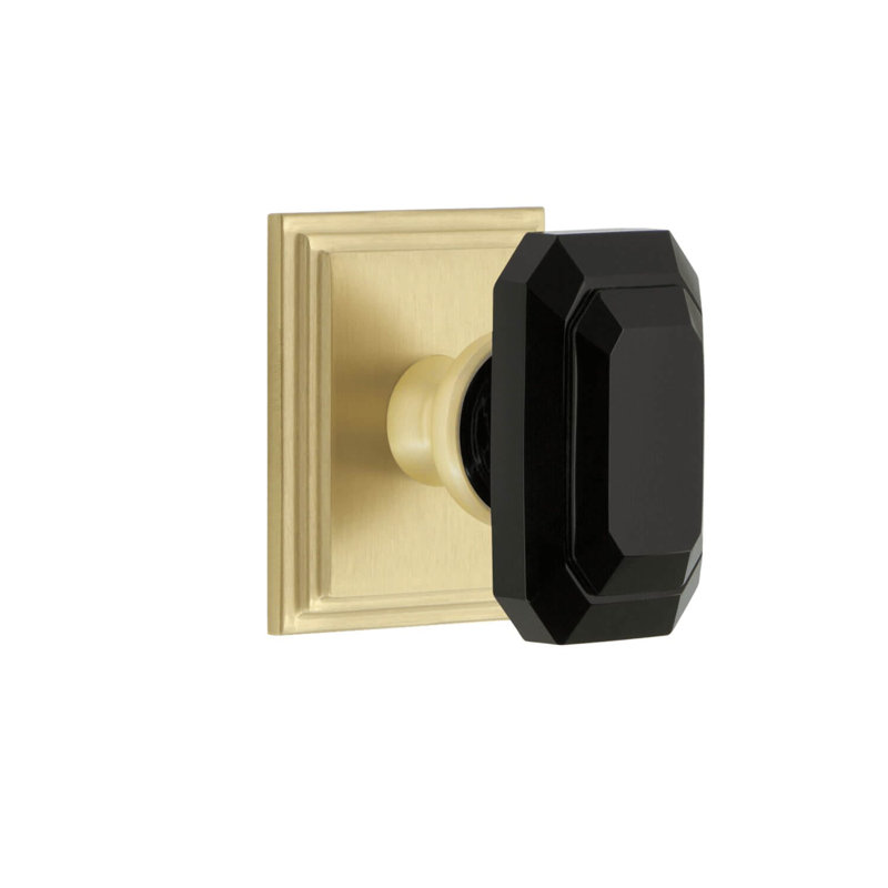 Grandeur Carré Square Rosette Single Dummy with Baguette Black Crystal Knob