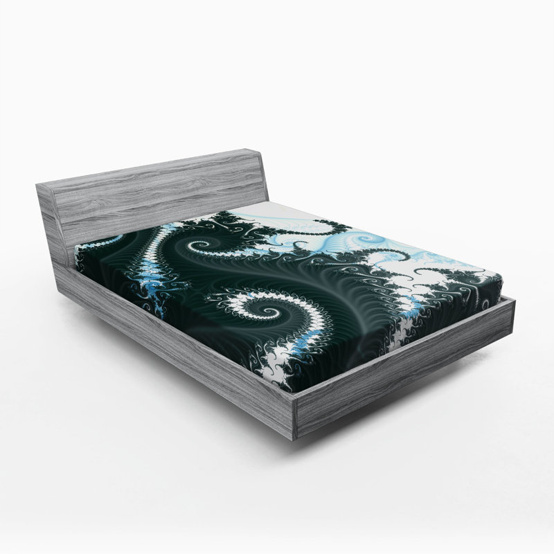 Microfiber Abstract Fitted Sheet, Queen Fitted Sheet