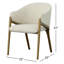 Coffey Solid Back Arm Chair in Walnut/Cream