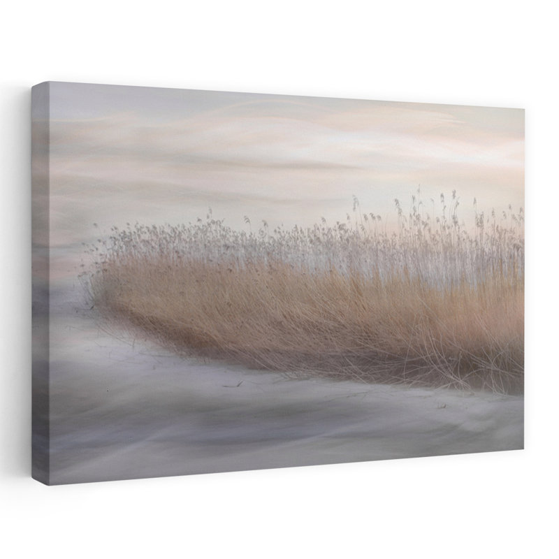 Winter Reed Abstract Contemporary Modern Landscape Nature Wall Art by Christina Sillen - Wrapped Canvas Print