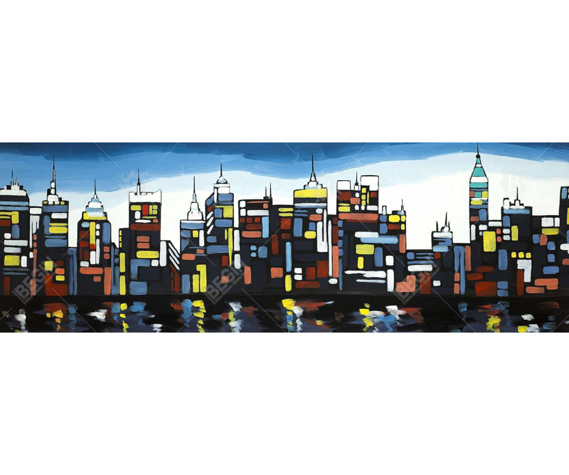 «Colorful Skyline» sur toile, H 20 po x l 60 po