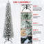 Arbre de Noël floqué en forme de crayon avec support en métal-117479239-117479241