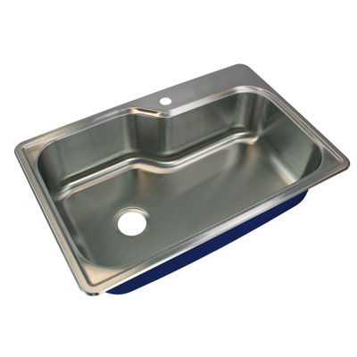 Meridian 33'' L Single Bowl Stainless Steel Kitchen Sink