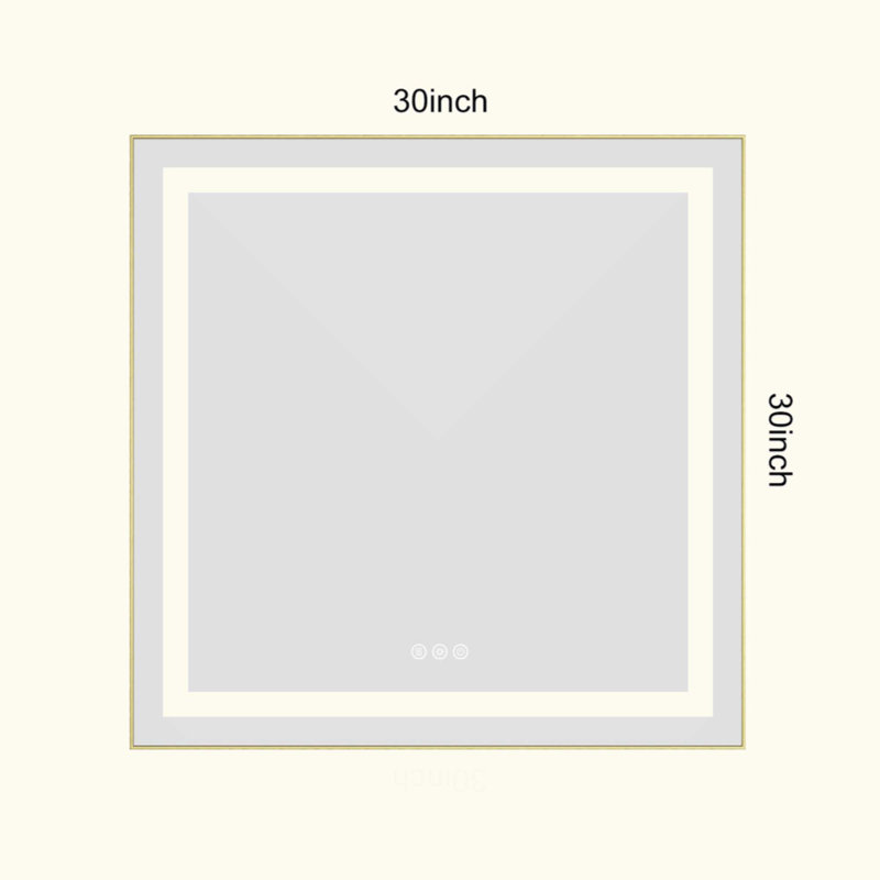 Miroir de salle de bain à DEL avec avant et rétroéclairage, miroir de meuble-lavabo mural, miroir de maquillage anti-buée à cadre en aluminium avec fonction mémoire, 3 couleurs de lumière et gradation continue