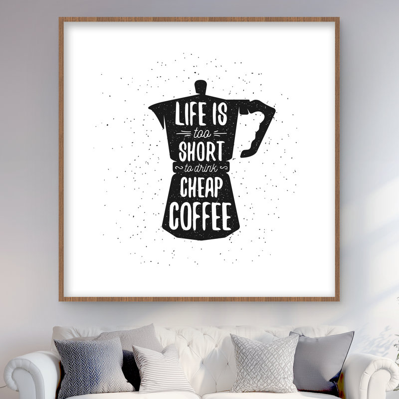 Life and Coffee - Black Kitchen, H 48 po x l 48 po, Brun