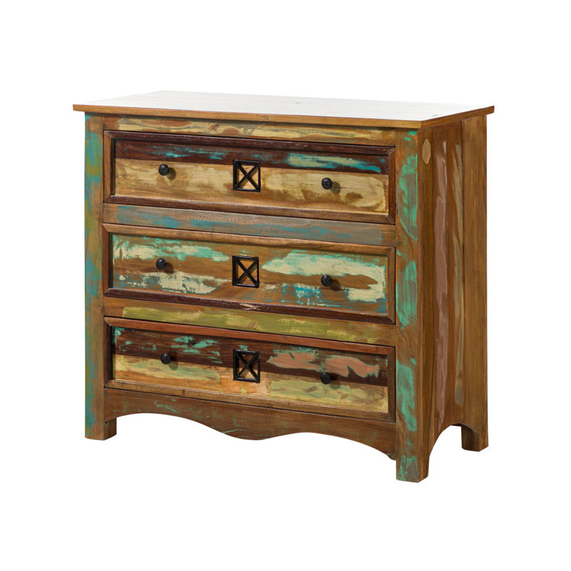 Nature Of Spirit Solid Wood 100cm W 3 - Drawer Chest of Drawers