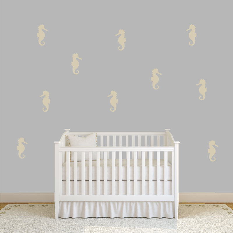 Décalcomanie murale chevaux de mer, Beige clair