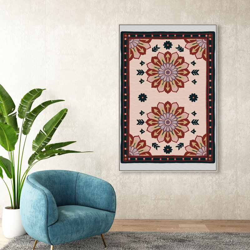Midnight Damask Canvas Floral & Botanical Print by Oliver Gal, Black Frame, 10 x 15, 25"H x 17"W, Silver Floater Frame