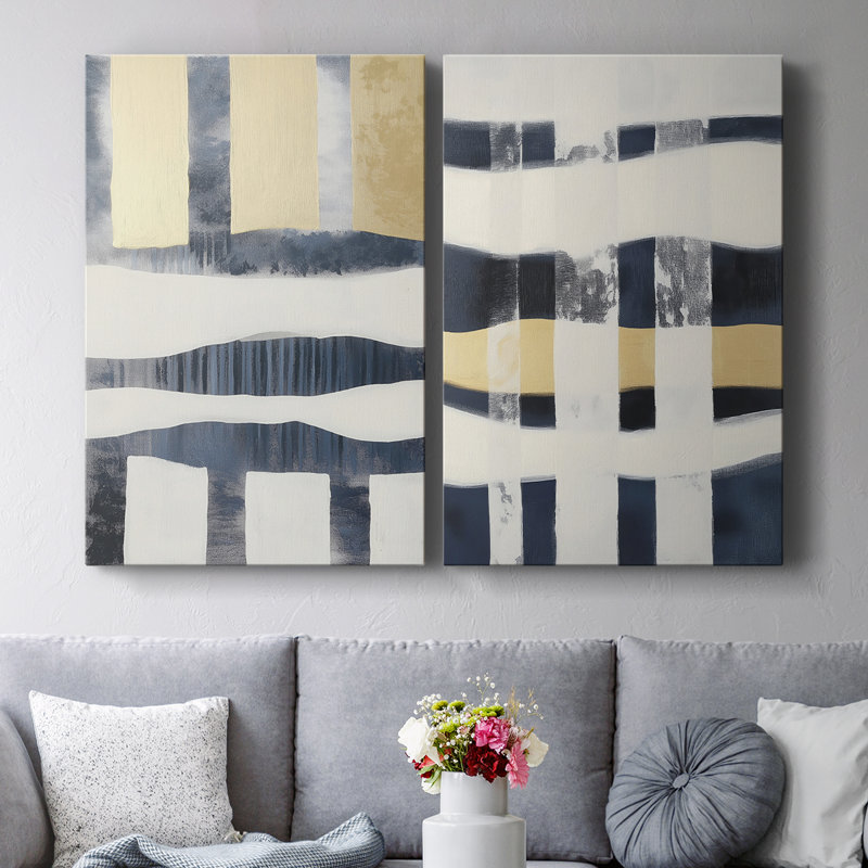 ABSTRACT Series DCCDXCII - Toile tendue avec châssis de qualité supérieure - Prêt à être accroché, H 18 po x l 24 po