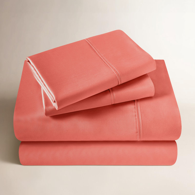 100% Cotton Sheet Set, Coral, Full