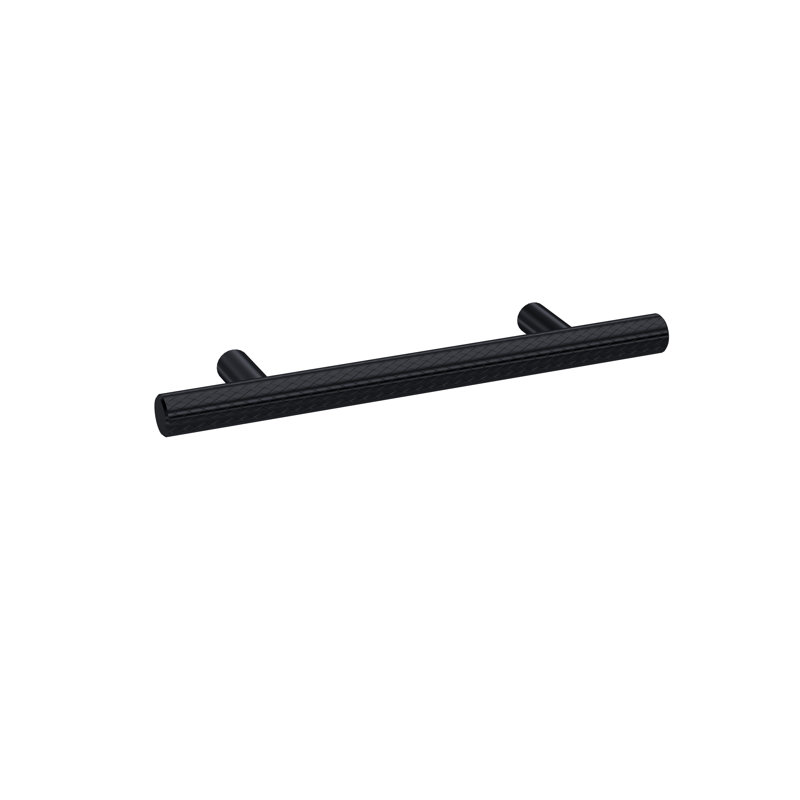 Knurled 9 4/7cm Centre Bar Handle, Matt Black