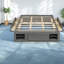 Grand lit plateforme moderne avec rangement en MDF et bois massif