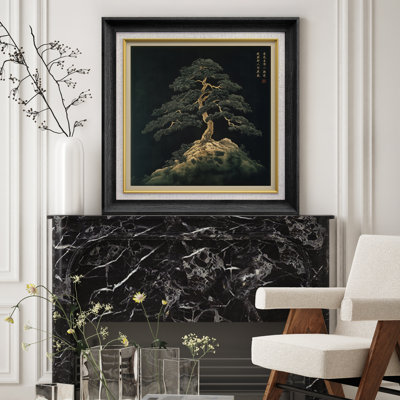 Pin sur rocher, art mural encadré