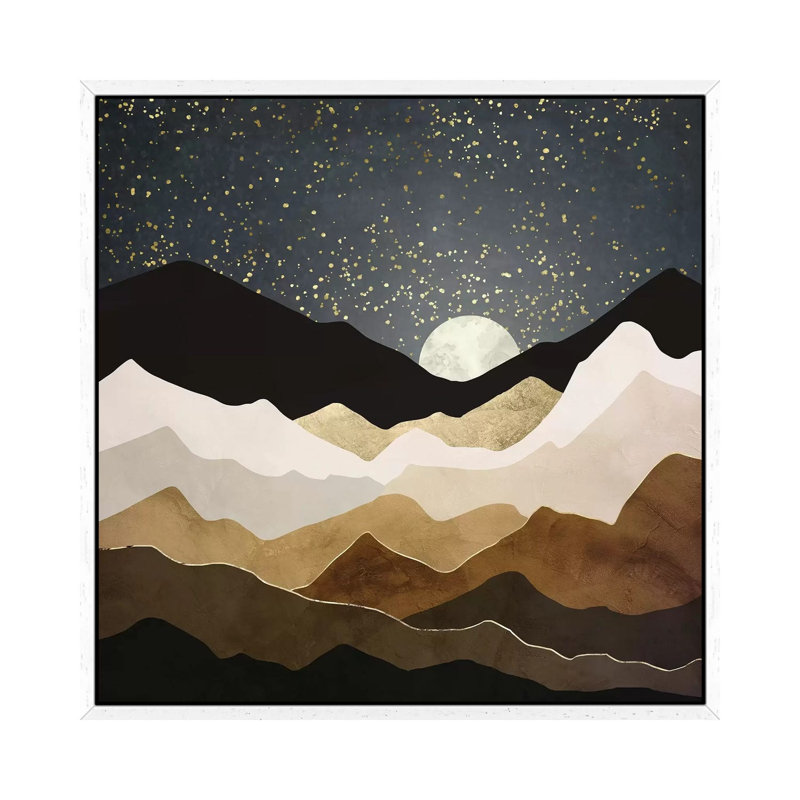 Golden Stars - Print on Canvas, 66.04 cm H x 66.04 cm W, White Framed