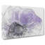 Purple Anemone Flower in Abstract - Wrapped Canvas Drawing - Wrapped Canvas-55337554