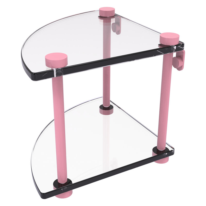 Tablette d'angle à deux niveaux NS, Rose