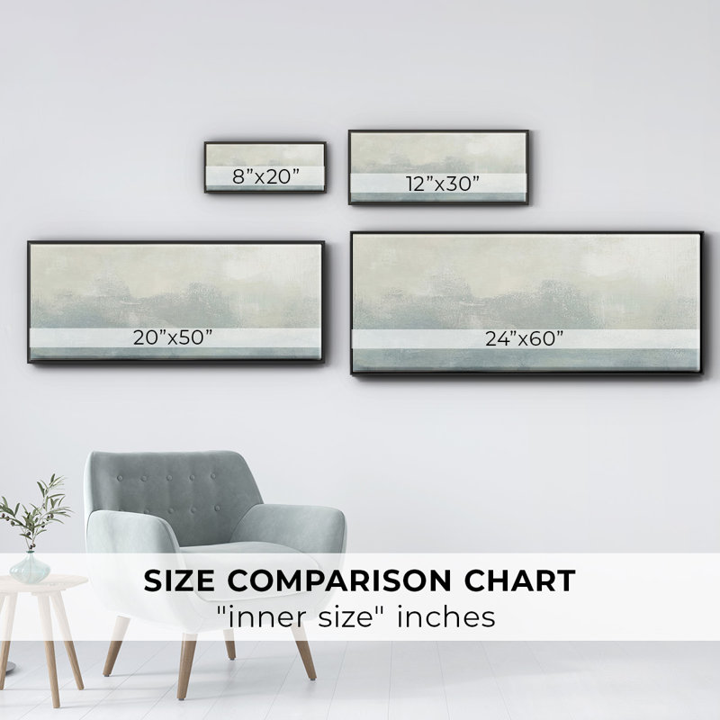 Tone Scape II- Framed Canvas, 20" H x 50" W