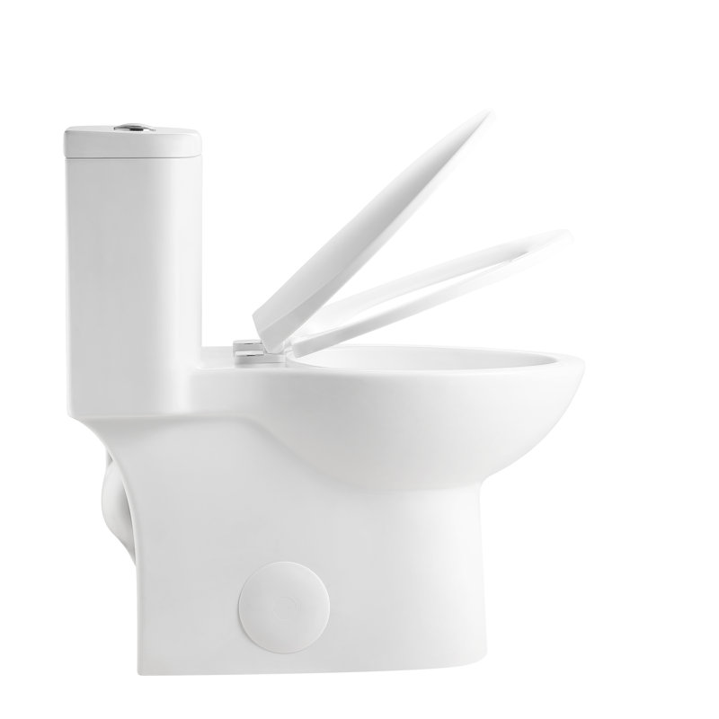 1.1/1.6 Tornado Flush Toilet With 17 - Inch Height Seat, Dual Function, Siphonic S Trap 12, Rimless Bowl, Soft Close And Semi Elongated Bowl One Piece Modern Flush, Comfort Chair Seat At 17, 1000G