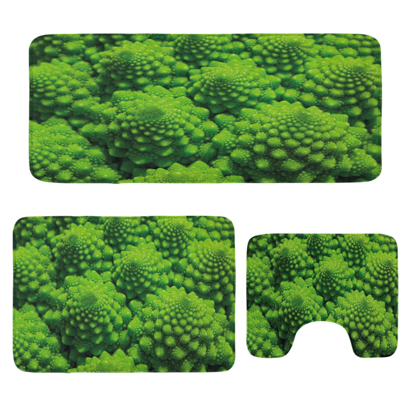  Ensemble de tapis pour salle de bain 3 pièces Nature
