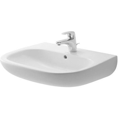 Lavabo de salle de bain mural rectangulaire en céramique avec trop-plein Duravit D-Code