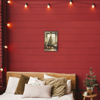 Giclée encadrée, vue de Noël le matin, par Petal Prints Design