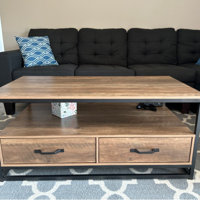 Southside Frame Coffee Table with Storage Union Rustic Color: Dark Brown