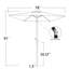 Parasol de marché carré de 6,5 pi Mushtaaq avec support / base - couleur orange-1933620764