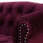 Causeuse Chesterfield, velours bourgogne-130934313