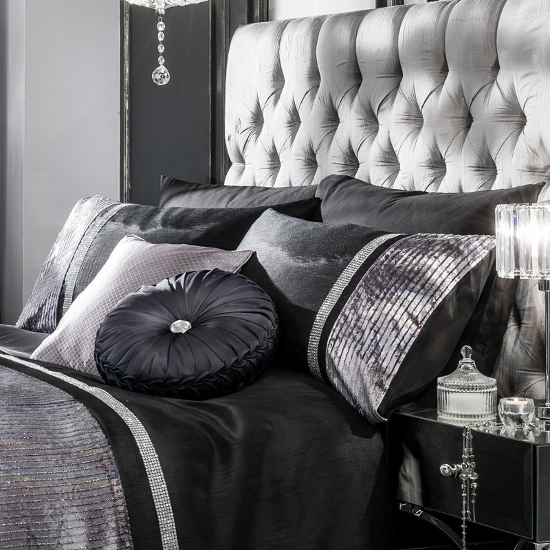 Odeen Silk Diamante Duvet Cover Set, Single Duvet Cover Set, Burgundy