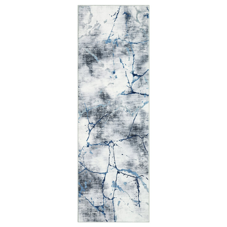 Abstract Machine Washable Rug with Rubber Backing for Living Room Non-Slip Dining Room Rug Easy-Cleaning Floor Carpet for Bedroom Office Playroom