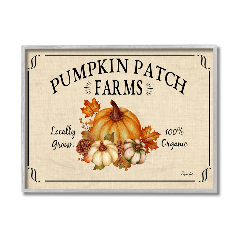 Affiche traditionnelle « Pumpkin patch » par Sheri Hart-impression d’art graphique, Giclée encadrée noir minuit