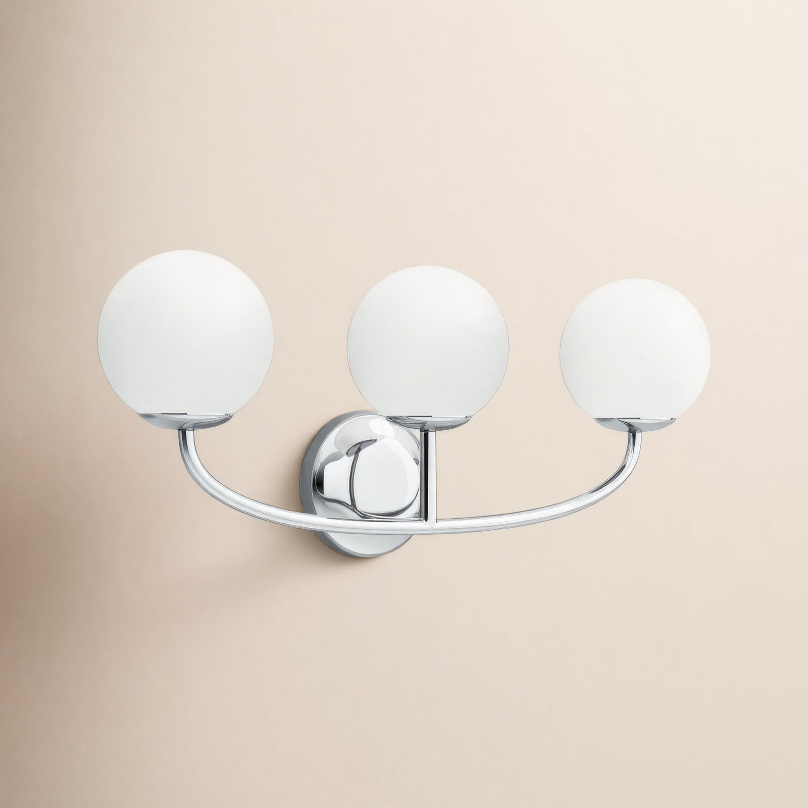 Alain 3 Light Frosted Dimmable Vanity Light, Polished Nickel